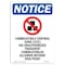 Signmission OSHA Notice, 7" Height, Combustible Control Sign With Symbol, 7" X 5", Portrait OS-NS-D-57-V-10717 - alternate 1
